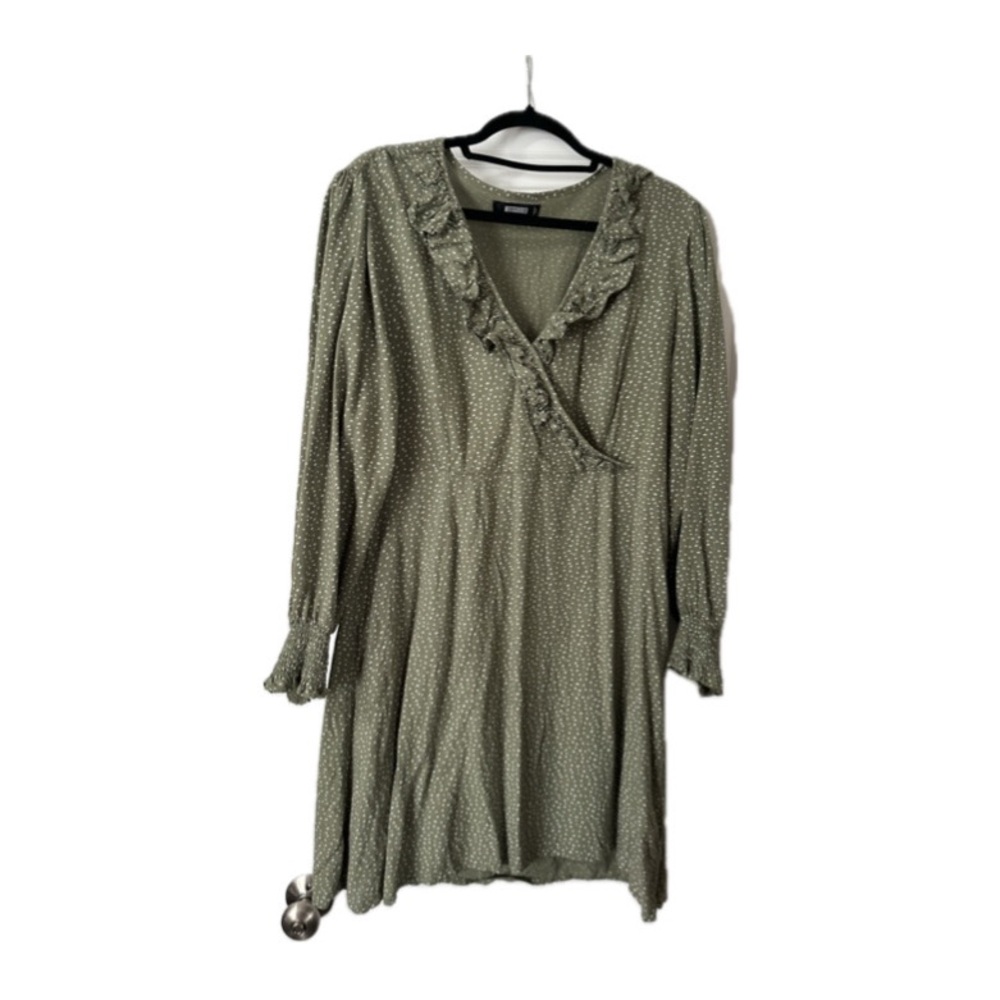 Missguided Green Ruffle Dress